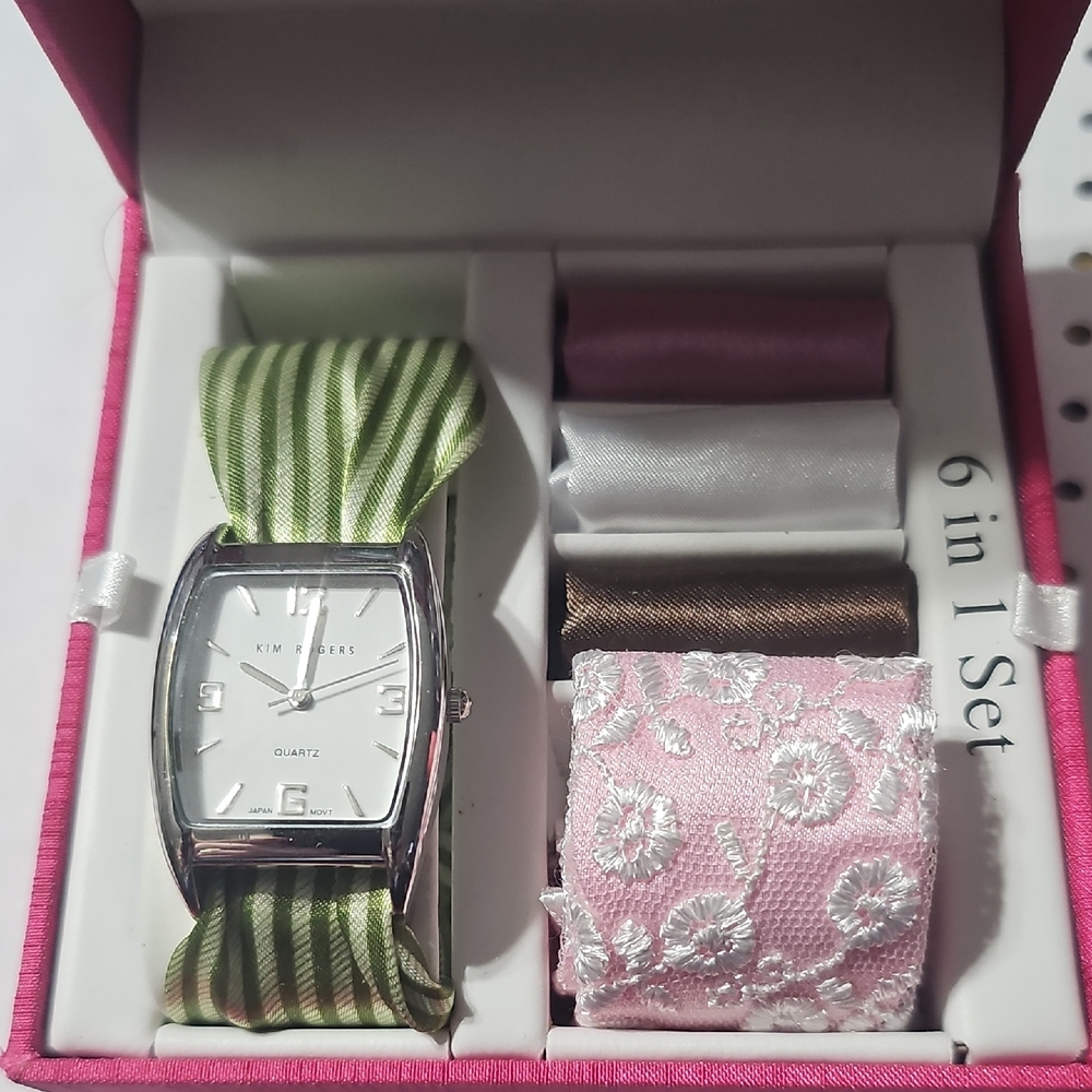 Kim Rogers Watch Set with Interchangeable Bands New